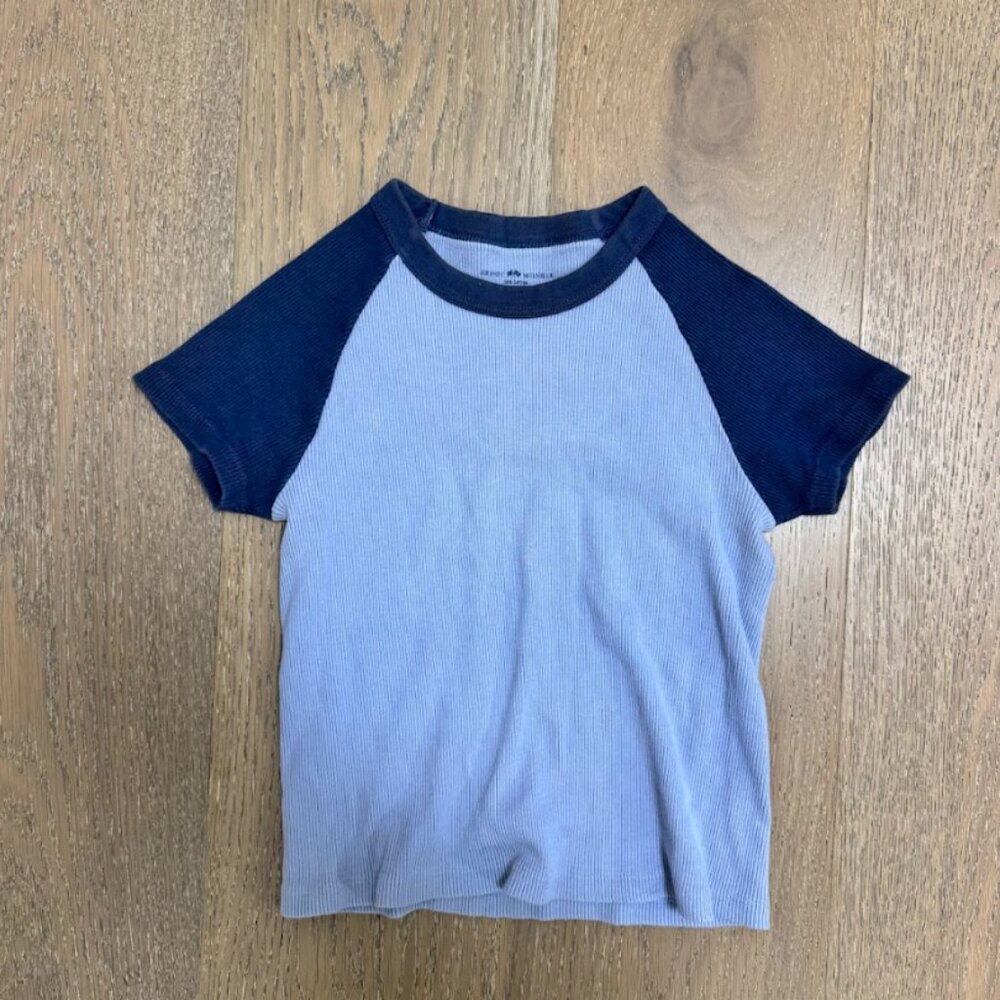 Brandy Melville Baseball Tee (Navy Blue)